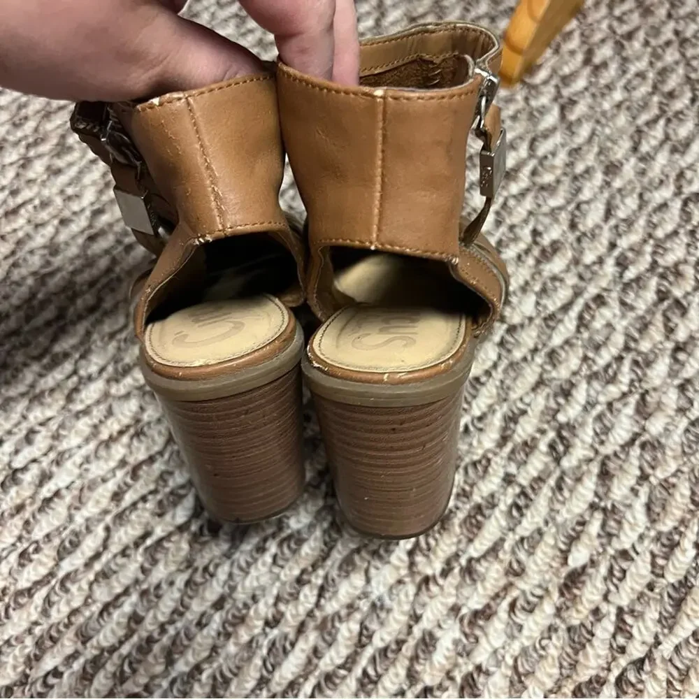 Circus by Sam Edelman Brown Strappy Booties Ankle Boots Size 8